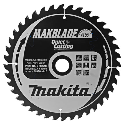 Makita Zaagblad Q+C 255X30X2,4 40T 5G - B-08648