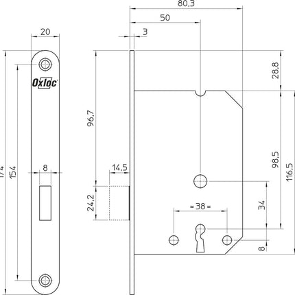 Oxloc Kastslot Oxloc RVS Sl Omk Z.Slp - 1217549