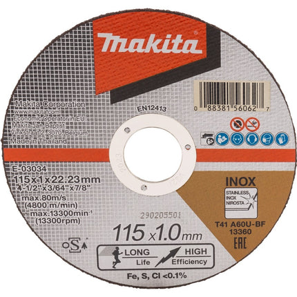 Makita Doorslijps. 115X1.0mm RVS 12st - E-03034-12