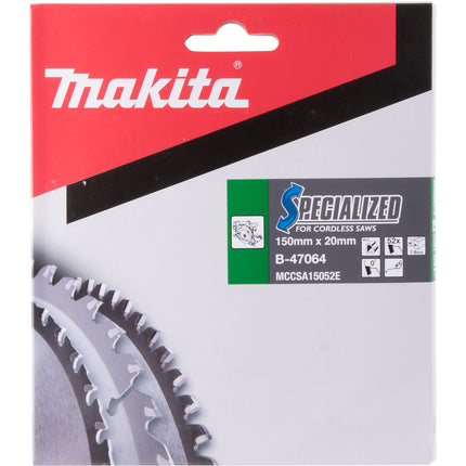 Makita Zaagblad ATB 150X20X1,6mm 52T 0G - B-47064